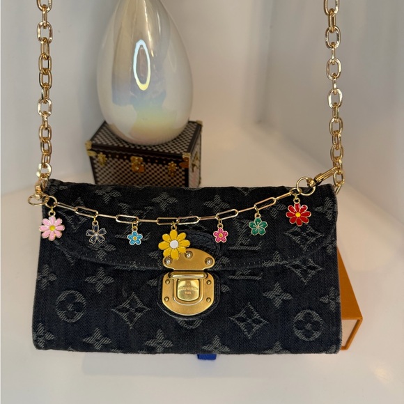 🎀 LOUIS VUITTON Black Denim Monogram Denim Amelia Wallet - Picture 13 of 15